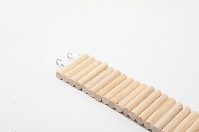 SIMENA Wooden Hamster Suspension Bridge Toy, Hamster Fencing, Natural Climbing Ladder for Dwarf Hamsters, Syrian Hamsters, Mice, Gerbils & Small Pets (Plain, 15.75") - Image 5